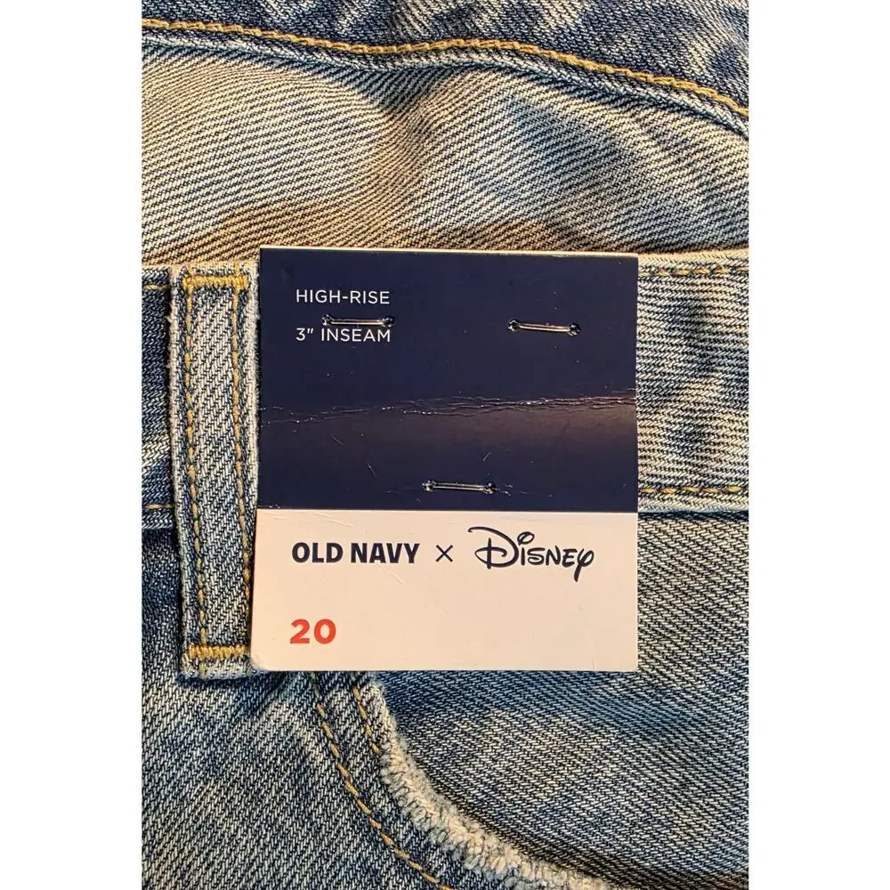 Old Navy x Disney High Waisted OG Jean Cut Off Shorts Size 20 - Picture 4 of 7